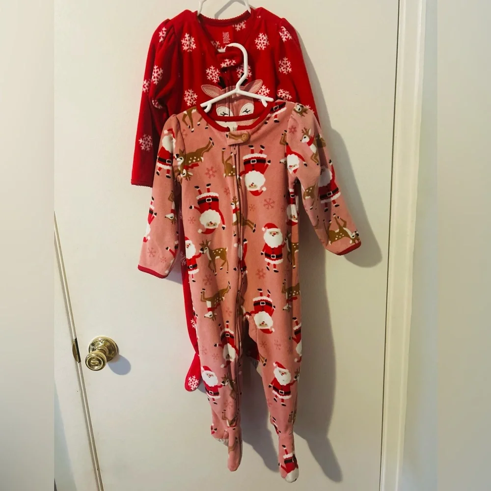 Carter’s Just One You Reindeer St Blanket/Sleeper/Romper 2 Pack,Sz 2T,Pajama Set